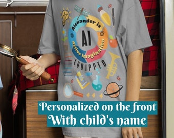 Personalized child tee Kid matching shirt School custom tshirt Funny AI t-shirt Childrens name shirt kids Siblings group T Fun child AI tee