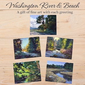 blanco rivierkaartassortiment Sequim rivieren wenskaart geassorteerd Washington staat blanco kaartpakket winterthemakaarten blanco