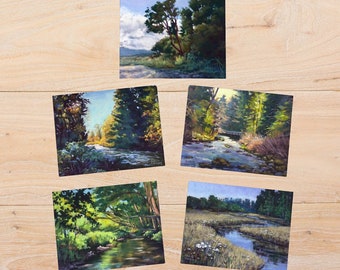 blank river card assortment Sequim rivers greeting card assorted Washington state  blank card pack winter theme cards blank