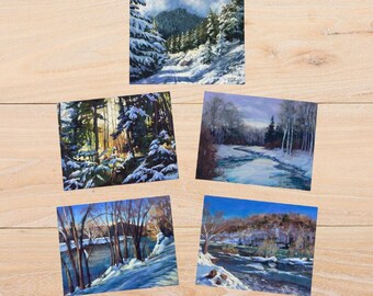 Blank snow in VA & WA cards assortment river greeting card snow assortment gift cards landscape blank winter card pack any occasion cards