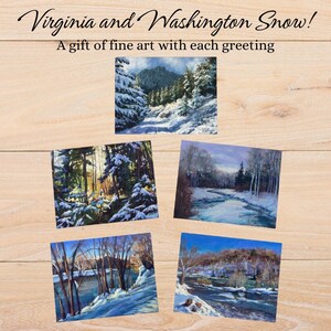 Blanco sneeuw in VA & WA kaarten assortiment rivier wenskaart sneeuw assortiment cadeaukaarten landschap blanco winterkaart pak alle gelegenheidskaarten