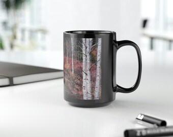 Coffee mug outdoor gift Mug nature lover gift Mug tree gift Nature woman Mug aspen tree Mug outdoor man Mug forest lover