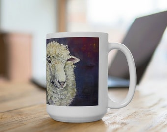 Sheep coffee mug Animal gift ewe Animal lover gift Mug farmer lamb gift Woman rancher mug Sheep man coffee mug Farm animal