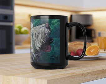 Funny coffee mug Animal gift Dog animal lover gift mug Farmer dog gift Woman rancher mug Dog art coffee Mug dog scruffy