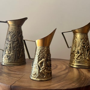 Vintage Set of Peerage Brass Pitchers