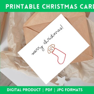 Poodle labradoodle puppy caramel baby cute merry Christmas greetings  card hand drawn illustration simple white background  printable card