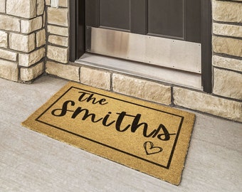 Custom Doormat, Family name Doormat, Last name doormat, Personalized Family name Doormat , Last Name rug, Coir Door Mat, Outdoor Rug,