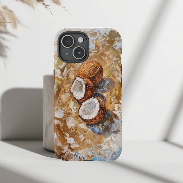 Coconuts Phone case, Fits iPhone 15, 14, 13, and more, Tough Phone Case, Compatible with wireless charging, iPhone, Pixel, Samsung.