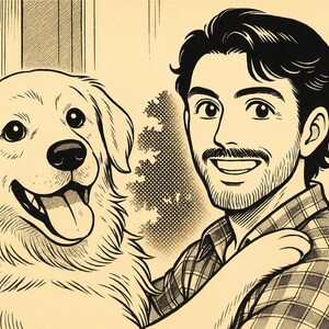 Ritratto manga personalizzato, arte della vecchia scuola / / Regalo personalizzato / Regalo per lei / Regalo per lui / Foto in arte digitale / Regali per coppie di sposi