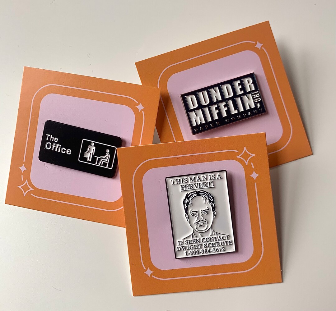THE OFFICE Pins Set Dunder Mifflin Paper Company Enamel Pin Badge Metal ...