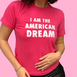 AMERICAN DREAM pink iconic Britney Spears retro graphic baby tee y2k crop top tshirt womens pop culture 2000s 90s vintage funny novelty