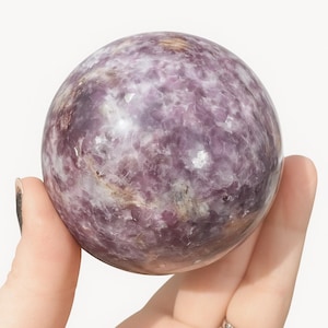 RARE Lepidolite sphere • purple mica sphere • large Lepidolote sphere • prismsandprints • calmingcrystals