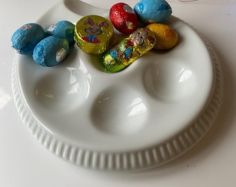 3 assiettes à escargots en porcelaine roulée de Bavière