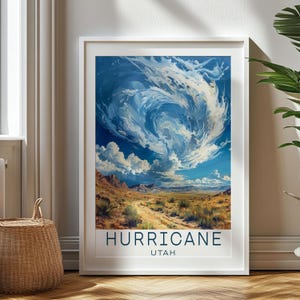 Personalized Travel Gift - Hurricane Utah Travel Print - Utah Art Gift, Gift for Travelers, Birthday Gift, Souvenir, Gift for Dad