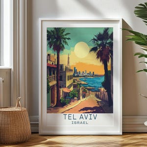Personalized Travel Gift, Israel Tel Aviv Print, name2 Art Gift for Travelers, Birthday Gift, Israel Souvenir, Tel Aviv Art, Gift for Dad