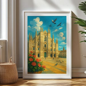 Personalized Travel Gift, Milan Travel Print, Italy Art Gift, Gift for Travelers, Birthday Gift, Milan Poster, Milano Art, Milano Poster