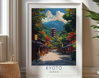 Personalized Travel Gift, Kyoto Travel Print, Japan Art Gift, Gift for Travelers, Birthday Gift, Japan  Souvenir, Kyoto Art, Gift for Dad