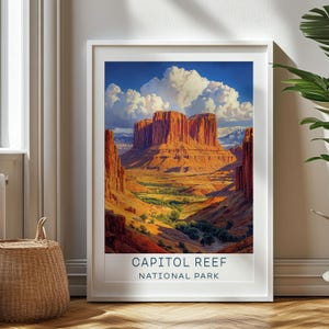 Personalized Travel Gift, Capitol Reef National Park Travel Print, Utah Art Gift for Travelers, Birthday Gift, Capitol Reef National Park