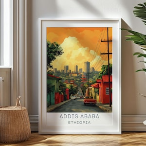 Personalized Travel Gift, Addis Ababa Travel Print, Ethiopia Art Gift, Gift for Travelers, Birthday Gift, Ethiopia Souvenir, Addis Ababa Art