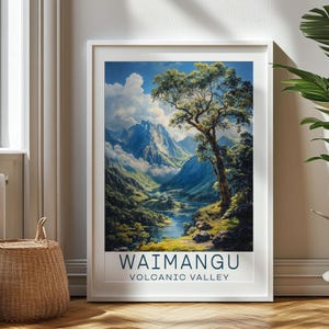 Personalized Travel Gift, Waimangu Volcanic Valley Travel Print, New Zealand Art Gift for Traveler, Birthday Gift, Waimangu Volcanic Valley