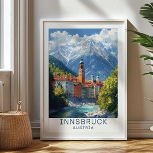 Personalized Travel Gift, Innsbruck Travel Print, Austria Art Gift, Gift for Travelers, Birthday Gift, Austria Souvenir, Innsbruck Art