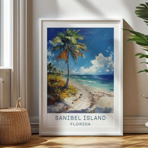 Personalized Travel Gift, Sanibel Island Travel Print, Florida Art Gift, Gift for Travelers, Birthday Gift, Florida Souvenir, Sanibel Island