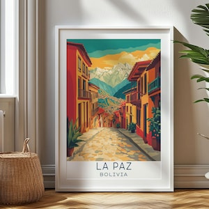 Personalized Travel Gift, La Paz Travel Print, Bolivia Art Gift for Travelers, Birthday Gift, Bolivia Souvenir, La Paz Art, Gift for Dad