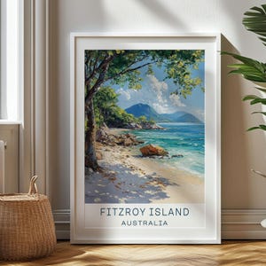 Personalized Travel Gift - Fitzroy Island Travel Print - Australia Art Gift, Gift for Travelers, Birthday Gift, Souvenir, Gift for Dad