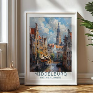 Personalisiertes Reisegeschenk, Middelburg Reisedruck, Niederlande Kunstgeschenk für Reisende, Geburtstagsgeschenk, Niederlande Souvenir, Middelburg Kunst