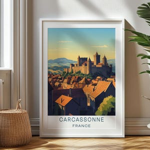 Personalisiertes Reisegeschenk, Carcassonne-Reisedruck, Frankreich-Kunstgeschenk, Geschenk für Reisende, Geburtstagsgeschenk, Frankreich-Andenken, Carcassonne-Kunst