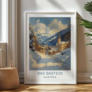 Personalized Travel Gift - Bad Gastein Travel Print - Austria, Art Gift, Gift for Travelers, Birthday Gift, Souvenir, Badgastein Art Print