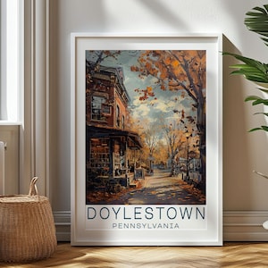 Personalized Travel Gift - Doylestown Travel Print - Pennsylvania Art Gift, Gift for Travelers, Birthday Gift, Souvenir, Gift for Dad