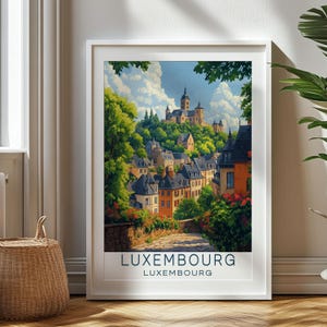 Personalized Travel Gift, Luxembourg Travel Print, Luxembourg Art Gift for Travelers, Birthday Gift, Luxembourg Souvenir, Luxembourg Art