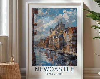 Personalisiertes Reisegeschenk - Newcastle Reisedruck - England Kunst Geschenk, Geschenk für Reisende, Geburtstagsgeschenk, Souvenir, Geschenk für Vater