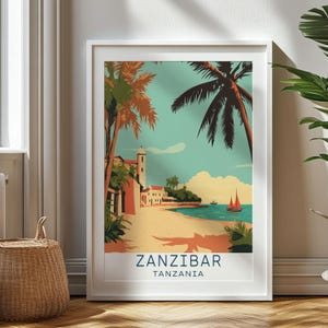 Personalized Travel Gift, Zanzibar Travel Print, Tanzania Art Gift, Gift for Travelers, Birthday Gift, Tanzania Souvenir, Zanzibar Art