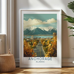 Personalized Travel Gift, Anchorage Travel Print, Alaska Art Gift for Travelers, Birthday Gift, Alaska Souvenir, Anchorage Art, Gift for Dad