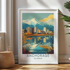 Personalized Travel Gift, Anchorage Travel Print, Alaska Art Gift for Travelers, Birthday Gift, Alaska Souvenir, Anchorage Art, Gift for Dad