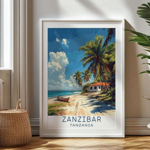 Personalized Travel Gift, Zanzibar Travel Print, Tanzania Art Gift, Gift for Travelers, Birthday Gift, Tanzania Souvenir, Zanzibar Art