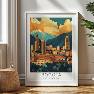 Personalized Travel Gift, Bogota Travel Print, Colombia Art Gift for Travelers, Birthday Gift, Colombia Souvenir, Bogota Art, Gift for Dad