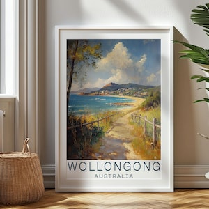 Personalized Travel Gift, Wollongong Travel Print, Australia Art Gift, Gift for Travelers, Birthday Gift, Australia Souvenir, Wollongong Art