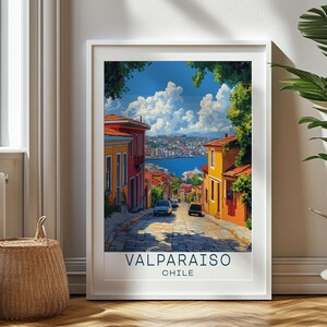 Personalized Travel Gift, Valparaiso Travel Print, Chile Art Gift for Travelers, Birthday Gift, Chile Souvenir, Valparaiso Art, Gift for Dad