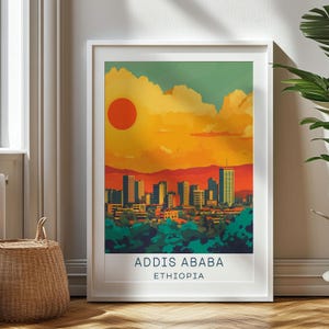 Personalized Travel Gift, Addis Ababa Travel Print, Ethiopia Art Gift, Gift for Travelers, Birthday Gift, Ethiopia Souvenir, Addis Ababa Art