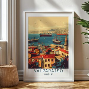 Personalized Travel Gift, Valparaiso Travel Print, Chile Art Gift for Travelers, Birthday Gift, Chile Souvenir, Valparaiso Art, Gift for Dad