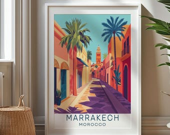Personalized Travel Gift, Marrakech Travel Print, Morocco Art Gift, Gift for Travelers, Birthday Gift, Morocco Souvenir, Marrakech Art