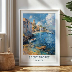 Personalized Travel Gift, Saint-Tropez Travel Print, France Art Gift, Gift for Travelers, Birthday Gift, France Souvenir, Saint-Tropez Art