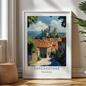 Personalisiertes Reisegeschenk, Carcassonne-Reisedruck, Frankreich-Kunstgeschenk, Geschenk für Reisende, Geburtstagsgeschenk, Frankreich-Andenken, Carcassonne-Kunst