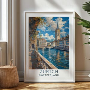 Personalized Travel Gift, Zurich Travel Print, Switzerland Art Gift, Gift for Travelers, Birthday Gift, Zurich Souvenir, Zurich Art