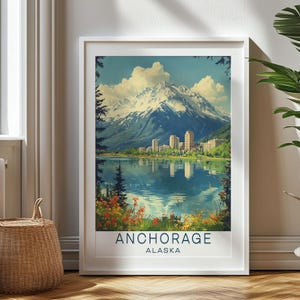 Personalized Travel Gift, Anchorage Travel Print, Alaska Art Gift for Travelers, Birthday Gift, Alaska Souvenir, Anchorage Art, Gift for Dad