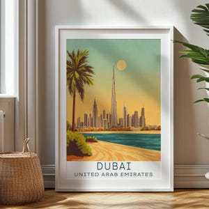 Personalized Travel Gift, Dubai Travel Print, United Arab Emirates Art Gift for Travelers, Birthday Gift, United Arab Emirates Souvenir