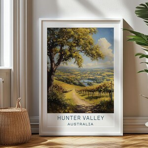Presente de viagem personalizado - Hunter Valley Travel Print - Presente de arte da Austrália, presente para viajantes, presente de aniversário, lembrança, presente para o pai